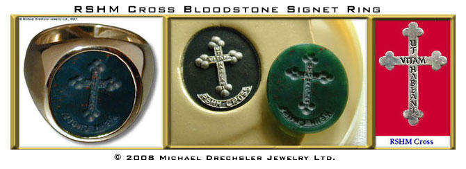 Bloodstone Crest Signet Ring with the RSHM Cross