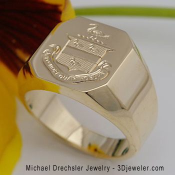 Coat of Arms Gold Signet Ring