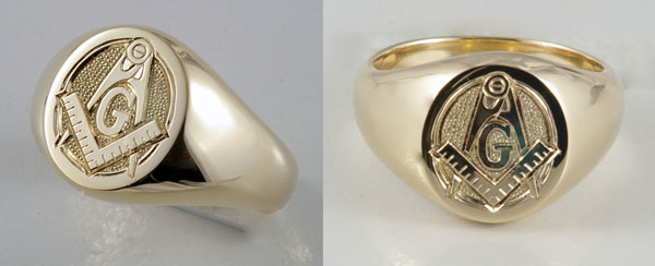 Hand Engraved Masonic Signet Ring