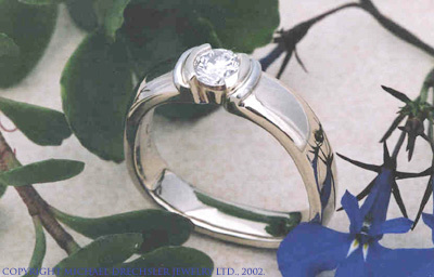 Modern, Elegant White Gold Solitaire