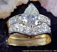 Pear Shaped Diamond Matched  Wedding Set