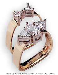 Pear Shape && Trillion Diamond Wedding Rings