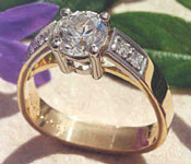 Classic Engagement  Ring with Pavé Diamonds